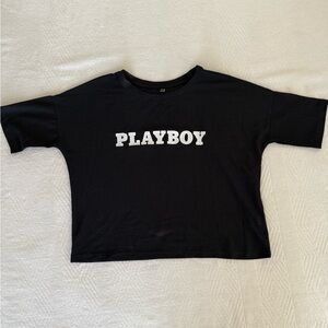 PLAYBOY Black Jersey Top